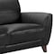 Armen Living Jedd Contemporary Sofa in Genuine Black Leather with Brown Wood Legs LCJD3BL - alternate 3